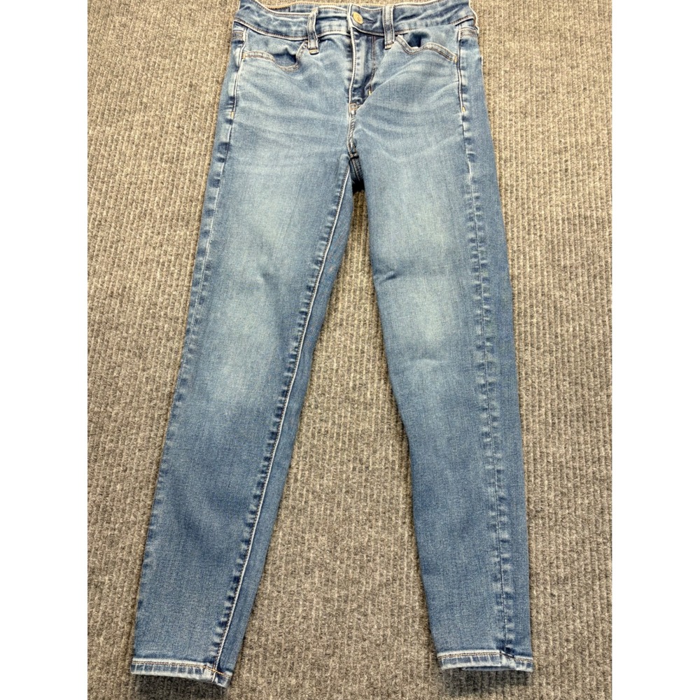 American Eagle High-Rise Jegging Next Level Stretch Jeans 2 X-Short Medium Wash